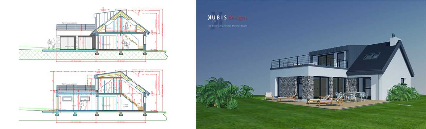 Project G2 - Lounge & roof extensions for seaside house - Fouesnant